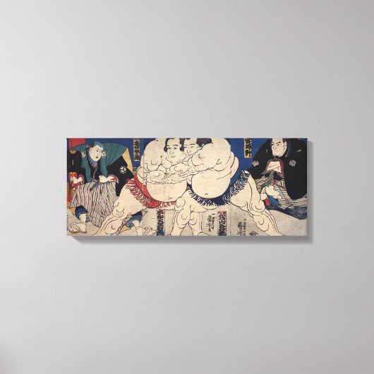 Toile 相 撲, 国 芳 Sumo Wrestling, Kuniyoshi, Ukiyo-e (Recto)