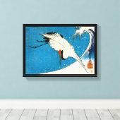 Toile 鶴 と 波, Grue & Vague, Hiroshige, Ukiyo-e (Insitu (Plancher de Bois))