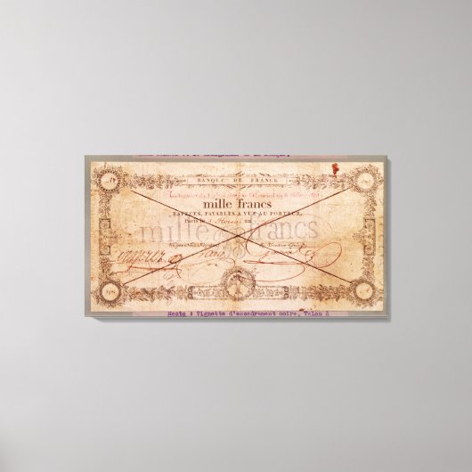 Toile 1000 Francs billet de 8 Floreal, An X (Recto)