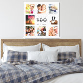 Toile 100e anniversaire personnalisé photo collage blanc (Insitu(Chambre))