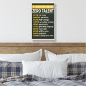 Toile 10 choses qui ne nécessitent aucun talent (Insitu(Chambre))