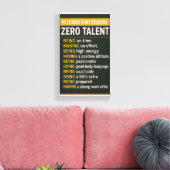 Toile 10 choses qui ne nécessitent aucun talent (Insitu(Salon))