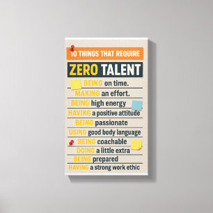 Toile 10 choses qui ne nécessitent aucun talent