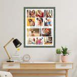 Toile 10 Photo Étoiles modernes Stylish Nom vert<br><div class="desc">10 Photo Modern Stylish Green Name Canvas Wall Art dispose de dix de vos photos préférées pour un do-it-yourself facile et rapide ajouter votre propre collage photo. Personnalisez avec votre nom et entouré d'un simple motif étoilé sur un arrière - plan vert. Fait un cadeau parfait pour Noël, anniversaires, fête...</div>