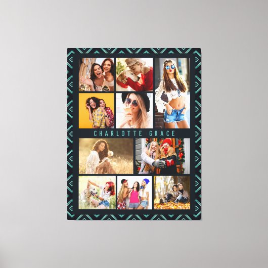 Toile 10 Photo Moderne Géométrique Nom élégant (Recto)