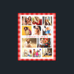 Toile 10 Photo Moderne Tendance Rouge Plaid Nom élégant<br><div class="desc">10 Photo Modern Trendy Red Plaid Stylish Name Canvas Print Wall Art dispose de dix de vos photos préférées pour un do-it-yourself facile et rapide ajouter votre propre collage photo. Personnalisez avec votre nom et entouré d'un motif rouge plaid. Fait un cadeau parfait pour Noël, anniversaires, fête des mères, soeurs,...</div>