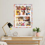 Toile 10 Photo Moderne Trendy Hippie Floral Nom élégant<br><div class="desc">10 Photo Modern Trendy Hippie Floral Stylish Name Canvas Art dispose de dix de vos photos préférées pour un do-it-yourself facile et rapide ajouter votre propre collage photo. Personnalisez avec votre nom et entouré d'un motif floral hippie rétro coloré. Fait un cadeau parfait pour Noël, anniversaires, fête des mères, soeurs,...</div>