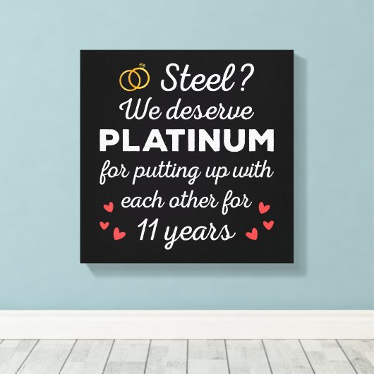 Toile 11e anniversaire Mariage I - Steel Funny Couple (Insitu (Plancher de Bois))