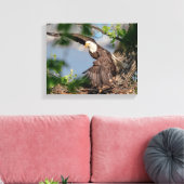 Toile 14x11 Aigle chauve quittant le nid (Insitu(Salon))