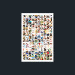 Toile 150 Photo Collage Personalized Picture Grid<br><div class="desc">Turn your favorite photos into a stunning piece of wall art. This custom photo collage poster is the perfect way to tell your story, capturing a lifetime of memories in one beautiful display. With 100% personalization, you can easily upload your own photos and customize the text, fonts, and colors to...</div>