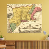 Toile 1685 Map - New Belgium, The New World, New England (Insitu(Salon))