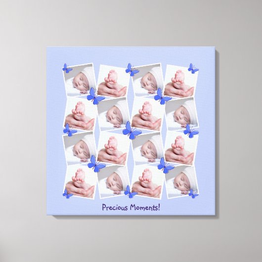 Toile 16 Images Collage Moments Précieux Périwinkle Blue (Recto)