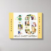 Toile 16e anniversaire Photo Collage Numéro 16 Neutre (Recto)