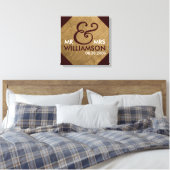 Toile 16x16 Burlap Wrapped Canvas Mariage Date Art (Insitu(Chambre))