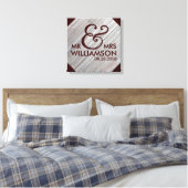 Toile 16x16 Pays Bois Enveloppé Mariage Date Art (Insitu(Chambre))