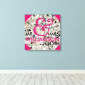 Toile 16x16 Wrapped Canvas Mariage Date Nom Art (Insitu (Plancher de Bois))