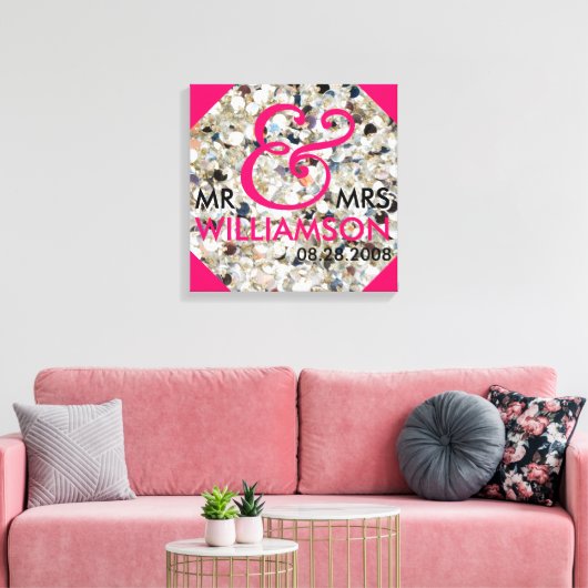 Toile 16x16 Wrapped Canvas Mariage Date Nom Art (Insitu(Salon))