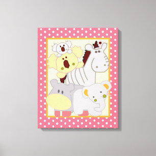 Toile 16x20 Canvas Art Nursery Print Tropical Punch Girl