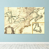 Toile 1778 Carte du Canada et des États-Unis (Insitu (Plancher de Bois))
