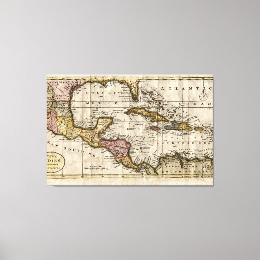 Toile 1790 Map of The West Indies by Dilly and Robinson (Recto)