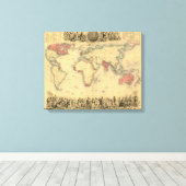 Toile 1850's Map of British Empire Throughout the World (Insitu (Plancher de Bois))