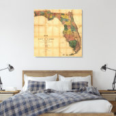 Toile 1856 Carte de l'État de Floride par Columbus Drew (Insitu(Chambre))