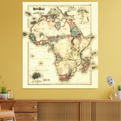Toile 1874 Map of Africa Antique African Print (Insitu(Salon))