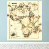 Toile 1874 Map of Africa Antique African Print (Insitu (Plancher de Bois))