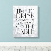 Toile 1920's Time to Drink Champagne Canvas argent (Insitu (Plancher de Bois))