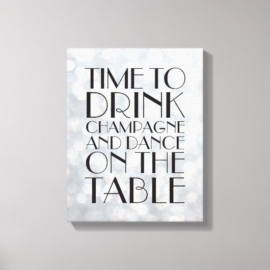 Toile 1920's Time to Drink Champagne Canvas argent (Recto)