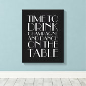 Toile 1920's Time to Drink Champagne Canvas noir&blanc (Insitu (Plancher de Bois))