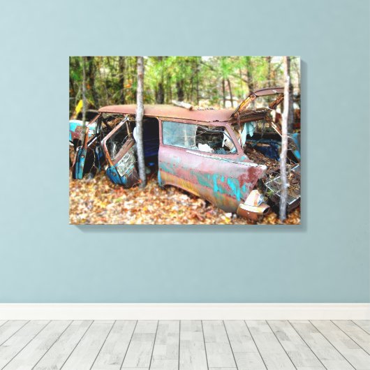 Toile 1957 Chevy Nomad Nostalgia Junkyard Art (Insitu (Plancher de Bois))