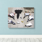 Toile 1997 Flotte d'aéronefs de recherche Dryden sur la (Insitu (Plancher de Bois))