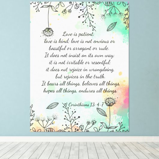Toile 1 Corinthiens 13: 4-7 (Insitu (Plancher de Bois))
