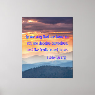 Toile 1 Jean 1:8 Bible Verset KJV Pic Wall Art
