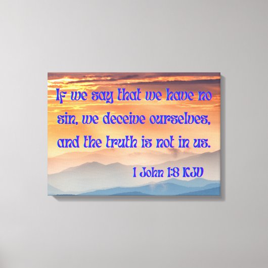 Toile 1 Jean 1:8 Bible Verset KJV Pic Wall Art (Recto)