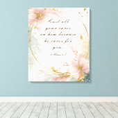 Toile 1 Pierre 5:7 Jetez toutes vos soucis sur lui Bible (Insitu (Plancher de Bois))