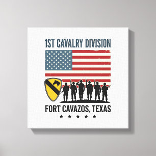 Toile 1ère Division de Cavalerie Fort Hood Vintage Sh Mi
