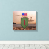 Toile 1ère infanterie grand rouge 1 vétérans timbre (Insitu (Plancher de Bois))