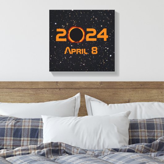 Toile 2024 Éclipse solaire totale Date Ciel étoilé (Insitu(Chambre))
