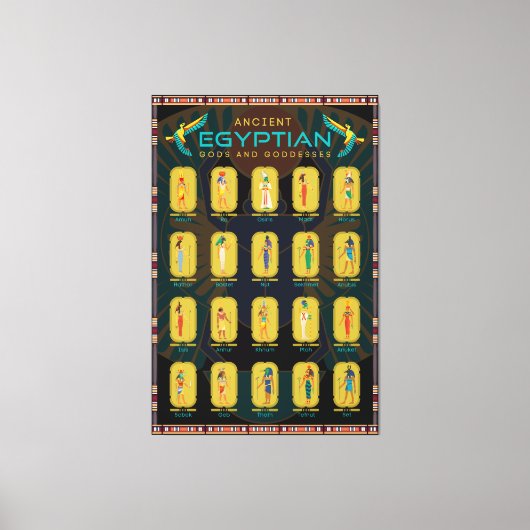 Toile 20 Dieux Et Déesses De L'Égypte Ancienne (Recto)