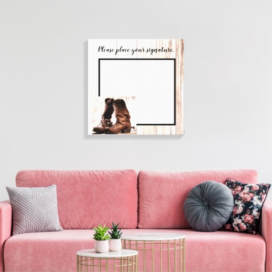 Toile 20"x20" Signature Canvas Bottes Pays Rustique Oues (Insitu(Salon))