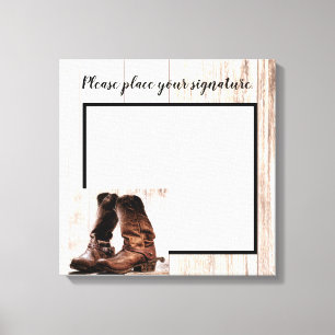 Toile 20"x20" Signature Canvas Bottes Pays Rustique Oues