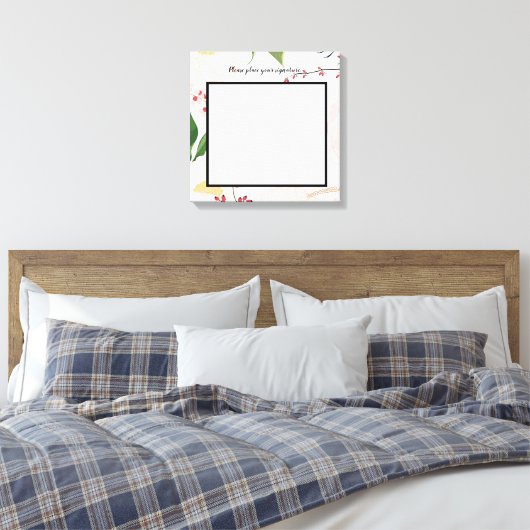Toile 20"x20" Signature Canvas Fleurs florales blanches (Insitu(Chambre))
