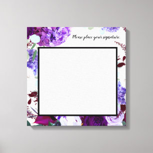 Toile 20"x20" Signature Canvas Lavande Hibiscus sur Wh