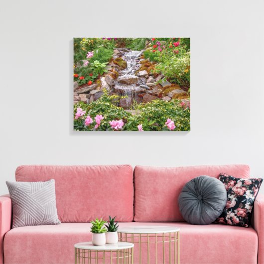 Toile 20x16 Cascade flottante avec fleurs printanières (Insitu(Salon))