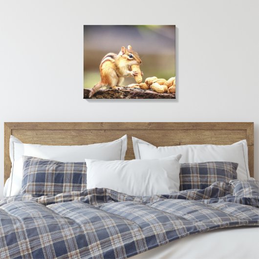 Toile 20x16 Chipmunk mangeant une cacahuète (Insitu(Chambre))