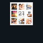 Toile 21e anniversaire photo collage blanc monogramme<br><div class="desc">Un cadeau unique de 21ème anniversaire ou de conservation, célébrant sa vie avec un collage de 8 de vos photos. Ajoutez des images de sa famille, de ses amis, de ses animaux de compagnie, de ses loisirs ou de sa destination de voyage de rêve. Personnalisez et ajoutez un nom, 21...</div>