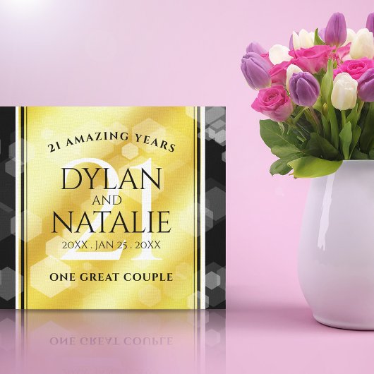 Toile 21ème anniversaire de Mariage en laiton