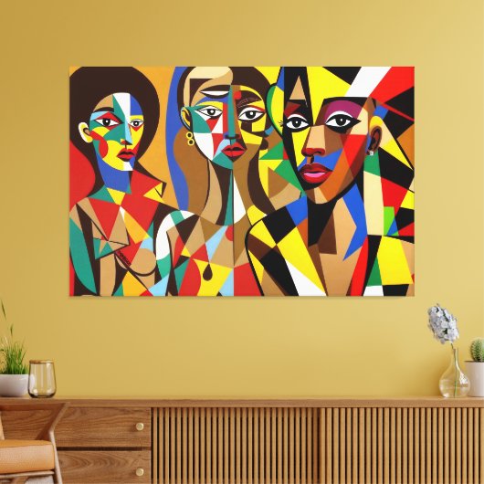 Toile 23_022, Art Cubiste Africain (Insitu(Salon))